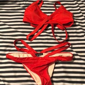Sexy red Kendall & Kylie bikini set 🌹👙